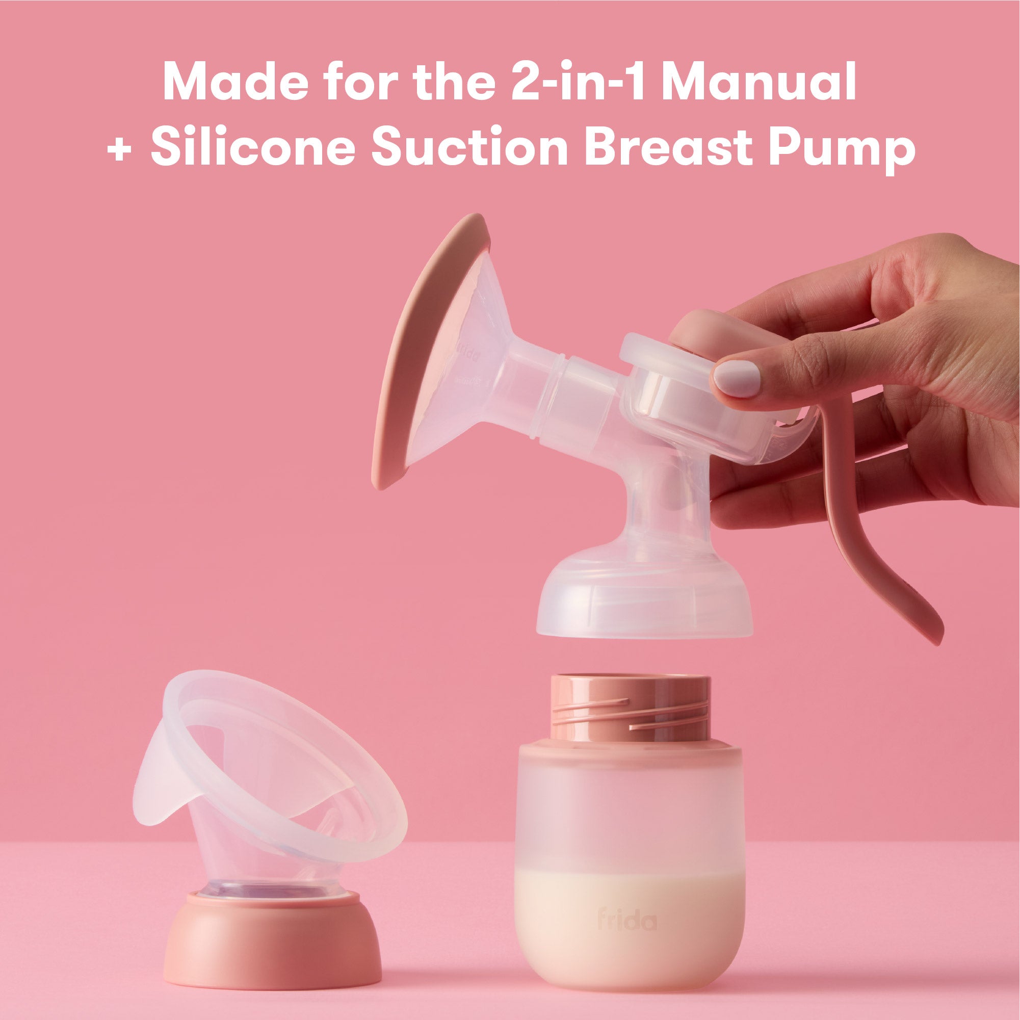 2-in-1 Manual Breast Pump Silicone Bottle + Replacement Lid